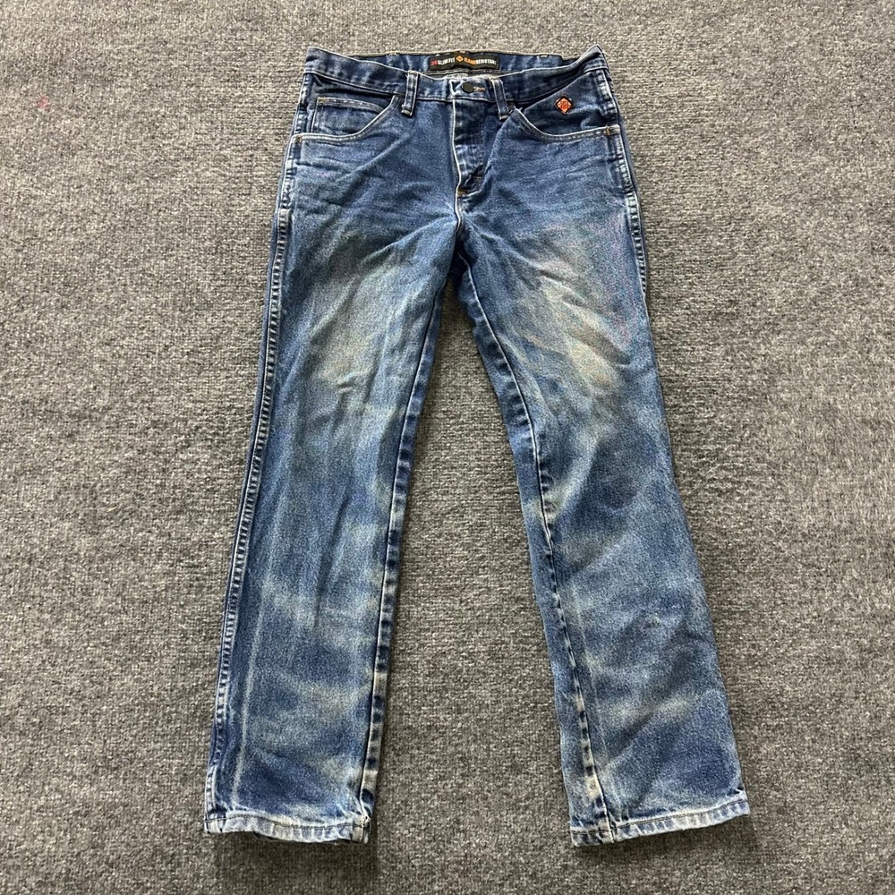 Wrangler Jeans Mens 32x30 Blue Slim Fit Flame Resistant FR CAT2 Workwear